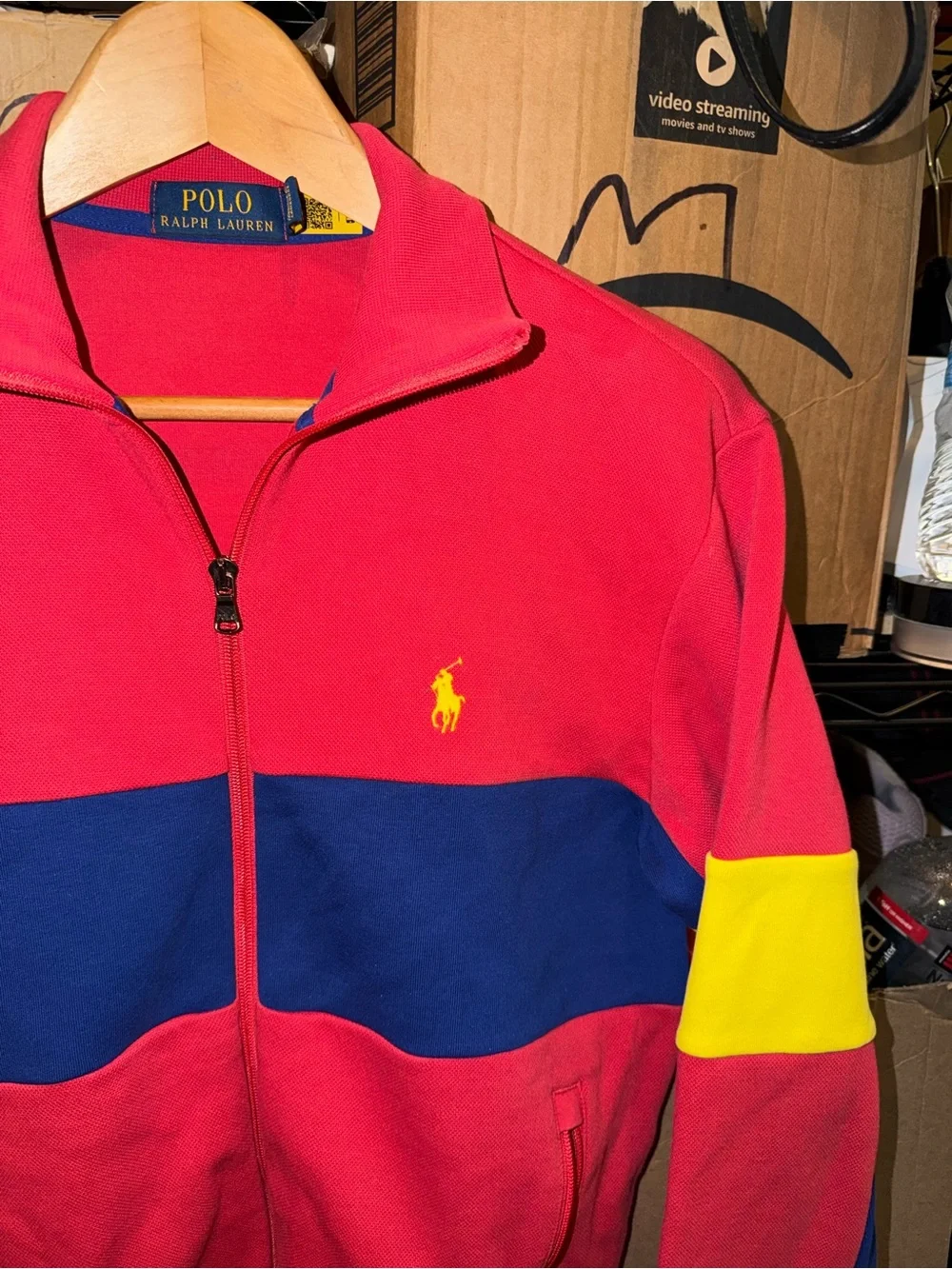 Polo by Ralph Lauren Red / Blue / Yellow Tracksuit Zip Up Jacket XS